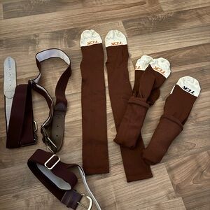 Maroon TCK Women's Socks and Belt Set